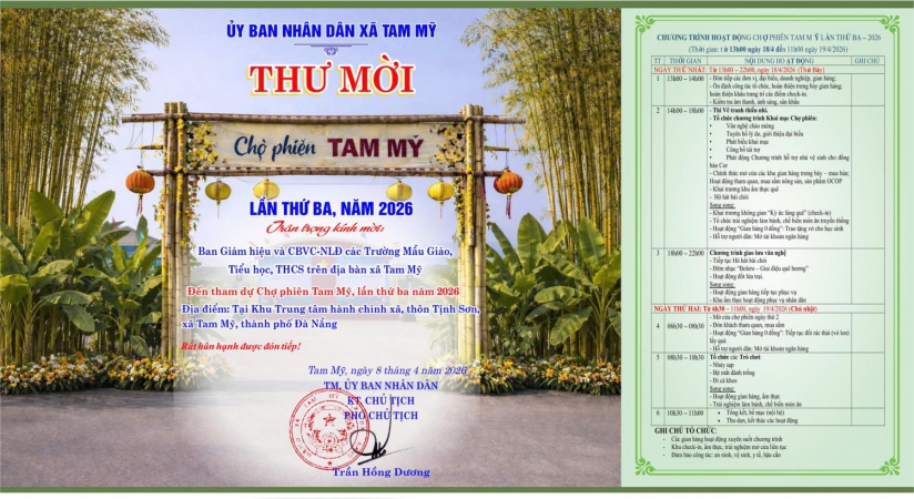 CHỢ PHIÊN TAM MỸ LẦN THỨ BA, NĂM 2026