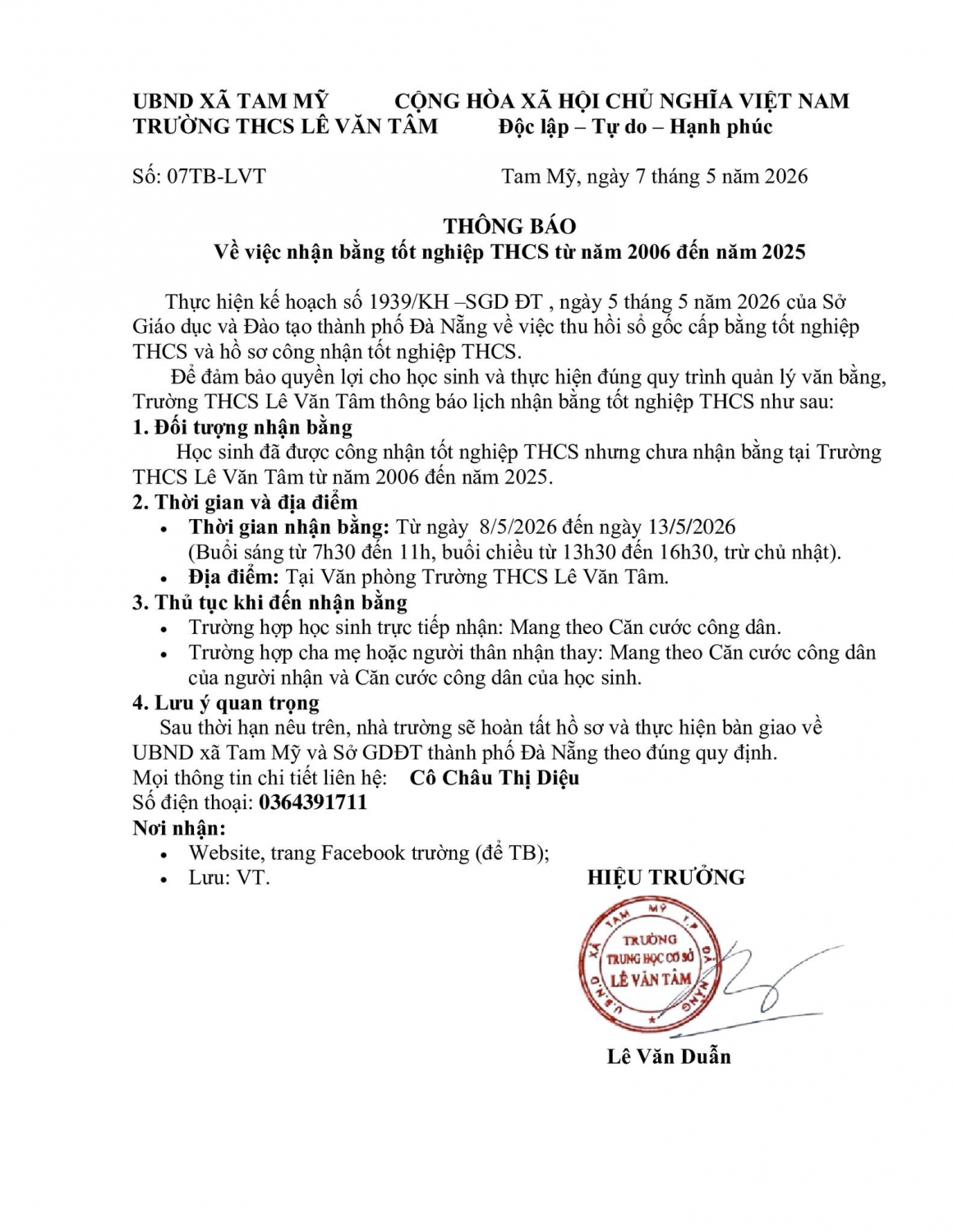 NHẬN BẰNG TN